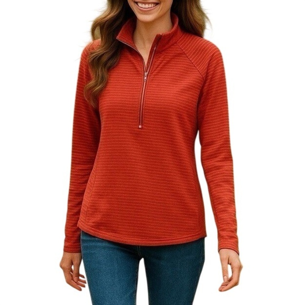 Athleta Red Running Wild Stripe Half Zip